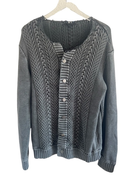 PAIGE Sweaters - Paige Women's Gray Cable Knit Button-Front Sweater Cardigan